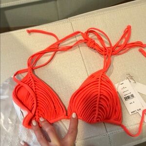 Pilyq Vibrant Coral Bikini Top